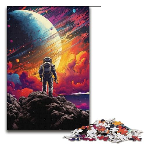 Puzzles 1000 Teile für Erwachsene Puzzles für Erwachsene 1000teiliges Puzzle Lernspiele Astronaut auf Buntem Planeten von ouynngjing
