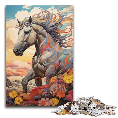 Puzzles 1000 Teile für Erwachsene Puzzles für Erwachsene 1000teiliges Puzzle Lernspiele EIN Pferd rennt durch den Himmel von ouynngjing