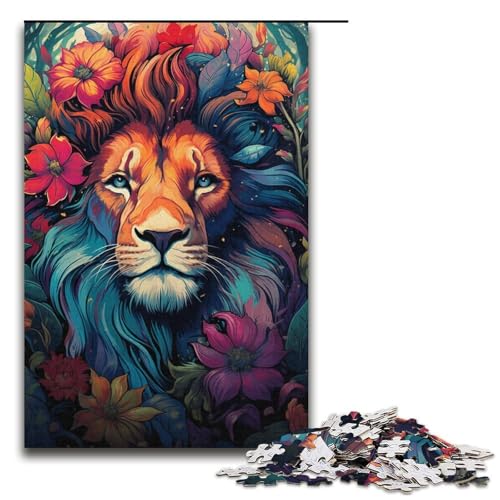 Puzzles 1000 Teile für Erwachsene Puzzles für Erwachsene 1000teiliges Puzzle Lernspiele Löwen farbenfrohes psychedelisches von ouynngjing