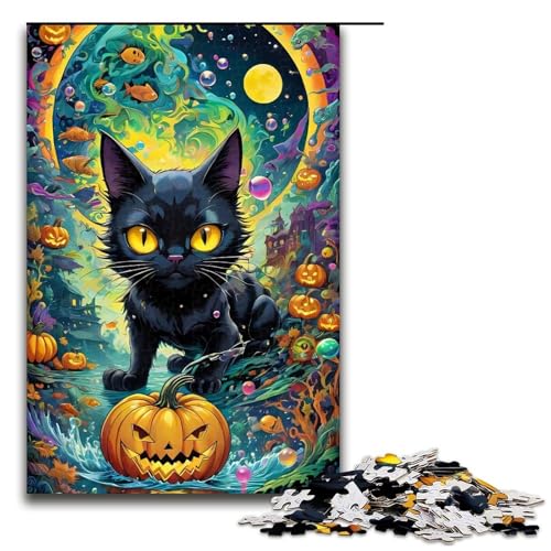 Puzzles für Erwachsene, 1000 Teile, Halloween-Cat7-Muster, Zusammenbau hilft dem Gehirn, süchtig machendes Spielzeug zur Förderung der Geduld, 1000 Teile von ouynngjing