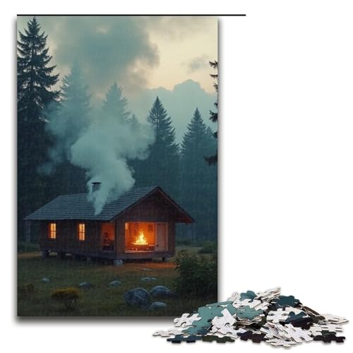 Puzzles für Erwachsene 1000 Teile Dorfrauchmuster Zusammenbau hilft dem Gehirn süchtig machendes Spielzeug zur Förderung der Geduld 1000 Teile (75 x 50 cm) von ouynngjing