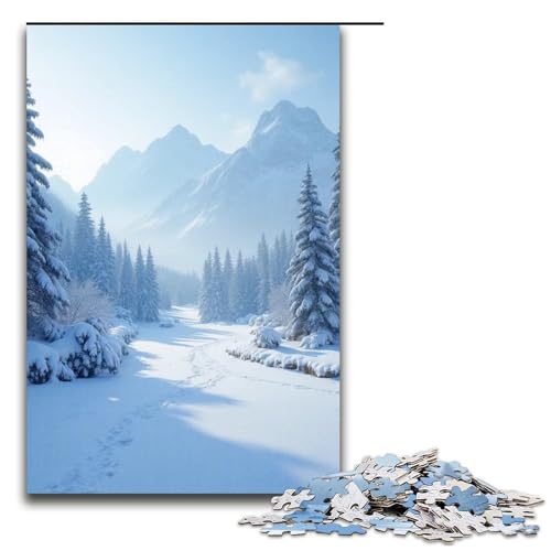 Puzzles für Erwachsene mit 1000 Teilen Schneefeldmuster-Zusammenbau hilft dem Gehirn beim Trainieren süchtig machendes Spielzeug um Geduld zu fördern 1000 Teile (75 x 50 cm) von ouynngjing