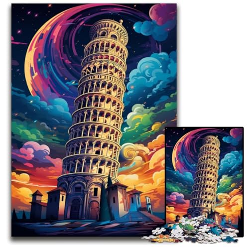 Schiefer Turm von Pisa Italien Puzzle 1000 Teile Holzpuzzle Weihnachten Halloween Ostern Neujahr 1000 Teile (38 x 26 cm) von ouynngjing