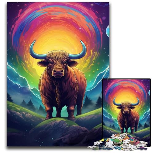 Symphony Cow 1000-teiliges Puzzle Papierpuzzle für Teenager und Familienspaß – DIY-Denkspiel als Geschenk 1000 Teile (38x26cm) von ouynngjing