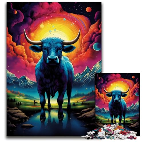 Symphony Cow 1000-teiliges Puzzle Papierpuzzle für Teenager und Familienspaß – DIY-Denkspiel als Geschenk 1000 Teile (38x26cm) von ouynngjing
