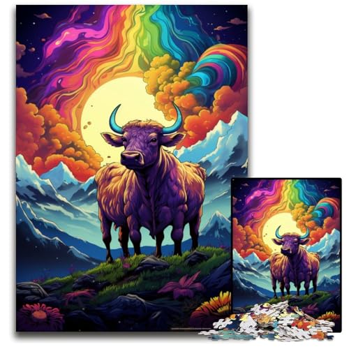 Symphony Cow 1000-teiliges Puzzle für Erwachsene schwierige Puzzles für Erwachsene Geburtstagsgeschenkidee anspruchsvolles Denkspiel 1000 Teile (75x50cm) von ouynngjing