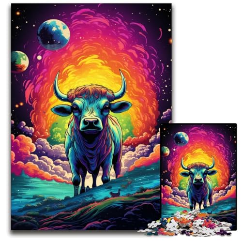 Symphony Cow 1000-teiliges Puzzle. Unmögliches Puzzle für Erwachsene. Hochschwieriges Denkspiel für Teenager. 1000 Teile (38x26cm) von ouynngjing