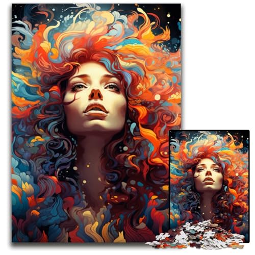 Trendy_Girl_Colorful 1000-Teile-Puzzle-Geschenke anspruchsvolle Puzzles anspruchsvolle Denksportaufgabe – entspannendes Spielzeug für Teenager 1000 Teile (75x50cm) von ouynngjing
