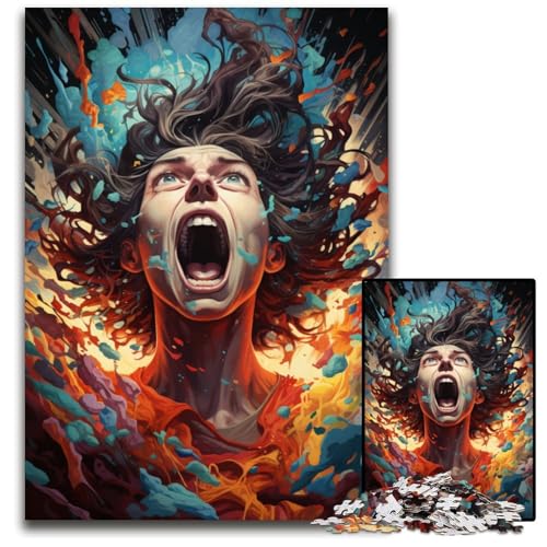 Überraschte Frau 1000-teiliges Puzzle für Erwachsene schwierige Puzzles für Erwachsene Geburtstagsgeschenkidee anspruchsvolles Denkspiel 1000 Teile (75x50cm) von ouynngjing