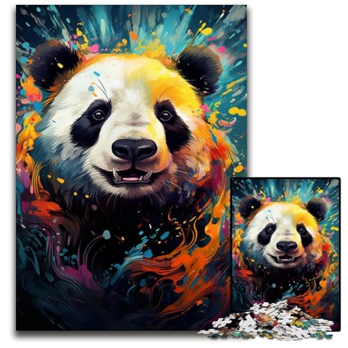 Unterwasser-Panda farbenfrohes psychedelisches Puzzle mit 1000 Teilen Papierpuzzle für Teenager und Familienspaß – DIY-Denkspiel als Geschenk 1000 Teile (38x26cm) von ouynngjing