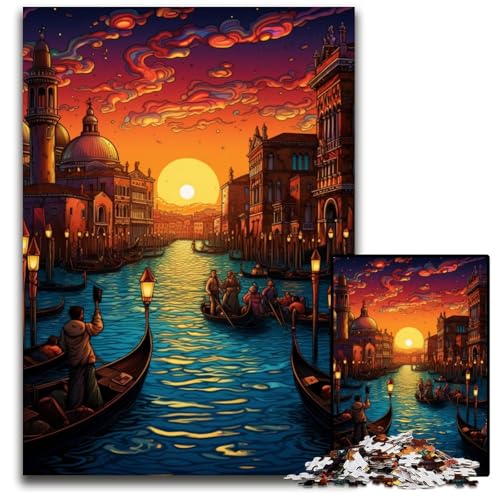Venedig Italien 1000-teiliges Puzzle Holzpuzzle für Teenager und Familienspaß – DIY-Denkspiel Geschenk 1000 Teile (75x50cm) von ouynngjing