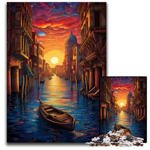 Venedig Italien 1000-teiliges Puzzle. Unmögliches Puzzle für Erwachsene. Hochschwieriges Denkspiel für Teenager. 1000 Teile (75x50cm) von ouynngjing