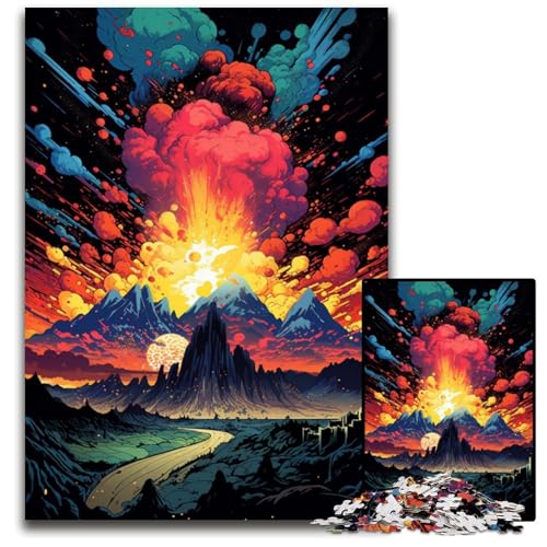 Vulkanausbrüche 1000-teiliges Puzzle Geschenke anspruchsvolle Puzzles anspruchsvolle Denksportaufgabe – entspannendes Spielzeug für Teenager 1000 Teile (38x26cm) von ouynngjing