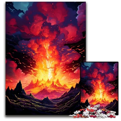 Vulkanausbrüche 1000-teiliges Puzzle Unmögliches Puzzle für Erwachsene Hochschwieriges Denkspiel für Teenager 1000 Teile (75x50cm) von ouynngjing