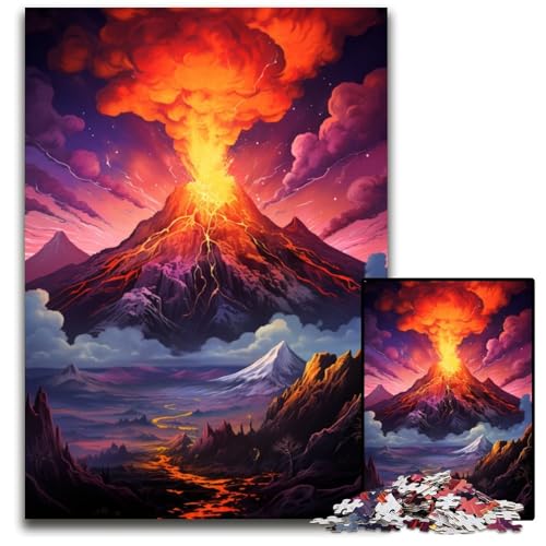 Vulkanausbrüche 1000-teiliges Puzzle für Erwachsene schwierige Puzzles für Erwachsene Geburtstagsgeschenkidee anspruchsvolles Denkspiel 1000 Teile (75x50cm) von ouynngjing