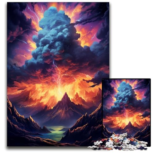 Vulkanausbrüche-Puzzle für Erwachsene 1000-teiliges Puzzle für Erwachsene anspruchsvolles DIY-Denkspiel perfektes Familienspiel oder dekoratives Geschenk 1000 Teile (38x26cm) von ouynngjing