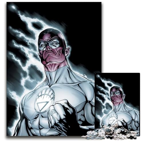 Weiße Laterne Sinestro 1000teiliges Puzzle für Erwachsene Holzpuzzle Weihnachten Halloween Ostern Neujahr 1000 Teile (38 x 26 cm) von ouynngjing