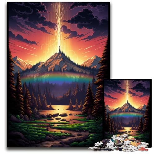 Yellowstone-Nationalpark 1000-teiliges Puzzle Holzpuzzle für Teenager und Familienspaß – DIY-Denkspiel Geschenk 1000 Teile (75x50cm) von ouynngjing