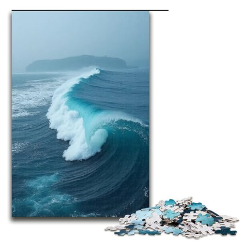 für Erwachsene 1000 Teile The Waves Roll Puzzle für Erwachsene Holzpuzzle schwierig und herausfordernd 1000 Teile (75 x 50 cm) von ouynngjing