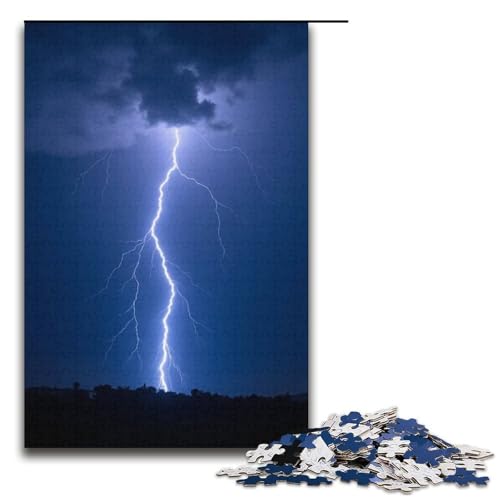 für Erwachsene 1000-teiliges Donner- und Blitz-Puzzle für Erwachsene Holzpuzzle schwierig und herausfordernd 1000 Teile (38 x 26 cm) von ouynngjing