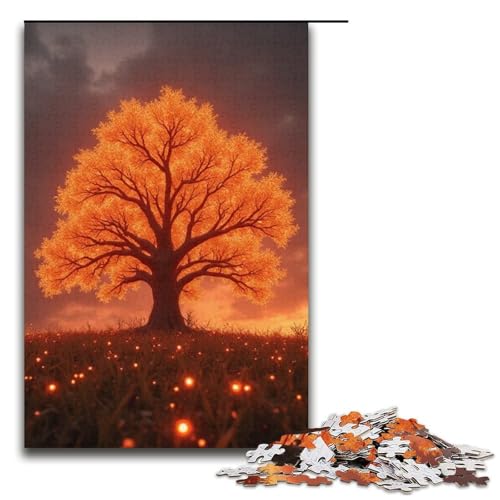 für Erwachsene 1000-teiliges Feuerdrachenbaum-Puzzle für Erwachsene Holzpuzzle schwierig und herausfordernd 1000 Teile (38 x 26 cm) von ouynngjing