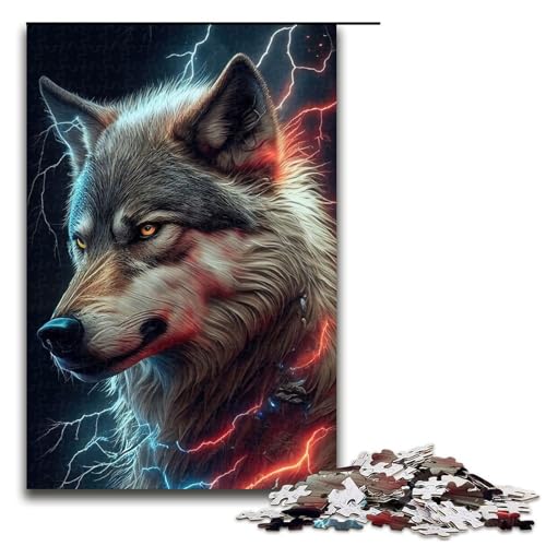 für Erwachsene 1000-teiliges Puzzle mit wütendem Wolfsgesicht, Tier-Puzzle für Erwachsene, Holzpuzzle, schwierig und herausfordernd, 1000 Teile für Erwachsene 1000-teiliges Puzzle mit wütendem Wolfsgesicht, Tier-Puzzle für Erwachsene, Holzpuzzle, schwierig und herausfordernd, 1000 Teile von ouynngjing