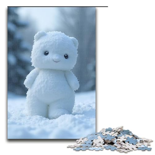 für Erwachsene 1000-teiliges Schnee-Puzzle für Erwachsene Holzpuzzle schwierig und herausfordernd 1000 Teile (75 x 50 cm) von ouynngjing