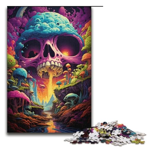 für Erwachsene 1000-teiliges bizarres farbenfrohes Monster-Puzzle für Erwachsene schwieriges und herausforderndes Holzpuzzle 1000 Teile (38 x 26 cm) von ouynngjing