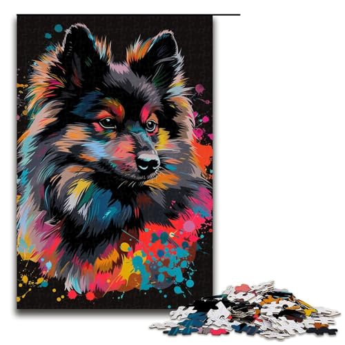 für Erwachsene 1000teiliges KeeshondHundekunstPuzzle für Erwachsene Holzpuzzle schwierig und herausfordernd 1000 Teile (75 x 50 cm) von ouynngjing