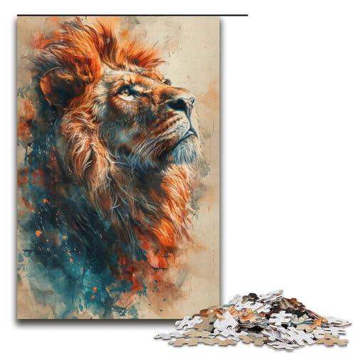 für Erwachsene 1000teiliges LöwenPuzzle für Erwachsene Holzpuzzle schwierig und herausfordernd 1000 Teile (38 x 26 cm) von ouynngjing