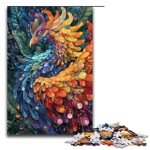 für Erwachsene 1000teiliges PhoenixVogelPuzzle für Erwachsene Holzpuzzle schwierig und herausfordernd 1000 Teile (75 x 50 cm) von ouynngjing