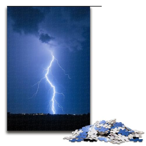 für Erwachsene Jigsaw Lightning 1000-teiliges Holzpuzzle für Erwachsene und Kinder ab 12 Jahren 1000 Teile (75 x 50 cm) von ouynngjing