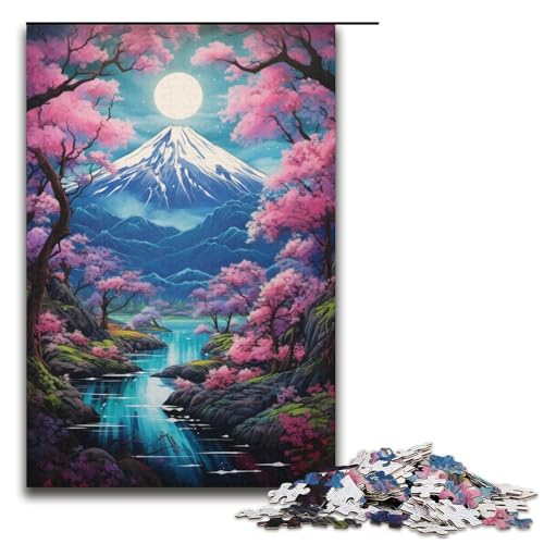für Erwachsene Puzzle Berg im asiatischen Stil 1000-teiliges Holzpuzzle für Erwachsene und Kinder ab 12 Jahren 1000 Teile (38 x 26 cm) von ouynngjing