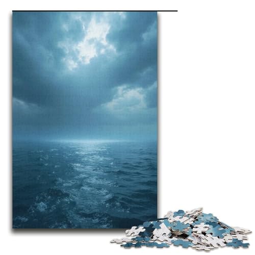 für Erwachsene Puzzle Das Wolkenmeer rollt 1000-teiliges Holzpuzzle für Erwachsene und Kinder ab 12 Jahren 1000 Teile (38 x 26 cm) von ouynngjing