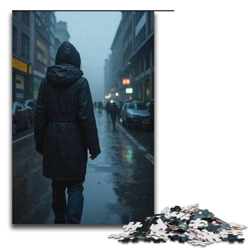 für Erwachsene Puzzle Drizzle 1000 Teile Holzpuzzle für Erwachsene und Kinder ab 12 Jahren 1000 Teile (38 x 26 cm) von ouynngjing