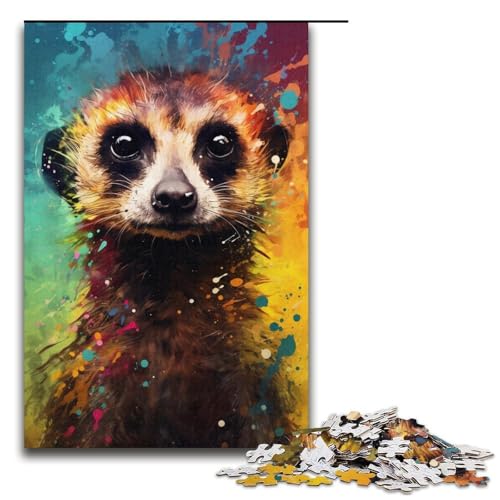 für Erwachsene Puzzle Erdmännchen Buntes 1000teiliges Holzpuzzle für Erwachsene und Kinder ab 12 Jahren 1000 PCS (38 x 26 cm) von ouynngjing