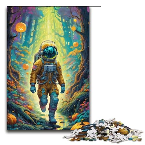 für Erwachsene Puzzle Halloween Astronaut3 1000 Teile Holzpuzzle für Erwachsene und Kinder ab 12 Jahren 1000 PCS von ouynngjing