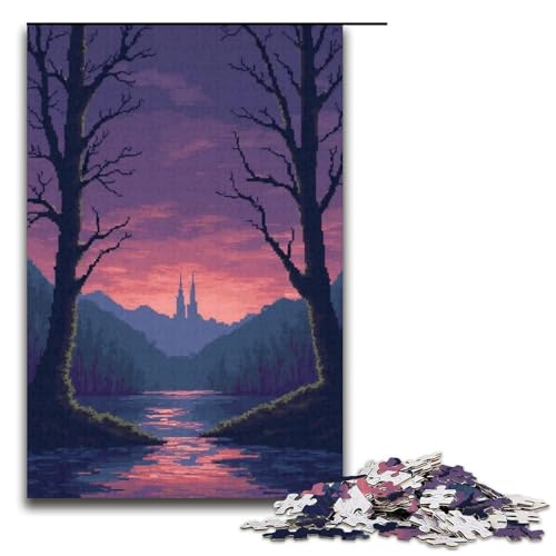 für Erwachsene Puzzle Kiefernwellen 1000 Teile Holzpuzzle für Erwachsene und Kinder ab 12 Jahren 1000 Teile (38 x 26 cm) von ouynngjing