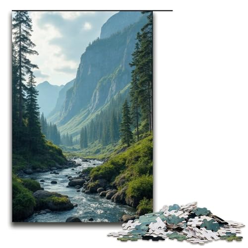 für Erwachsene Puzzle Landschaft () 1000-teiliges Holzpuzzle für Erwachsene und Kinder ab 12 Jahren 1000 PCS (75 x 50 cm) von ouynngjing