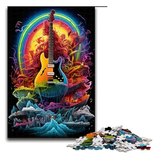 für Erwachsene Puzzle Magische Gitarre 1000teiliges Holzpuzzle für Erwachsene und Kinder ab 12 Jahren 1000 PCS (75 x 50 cm) von ouynngjing
