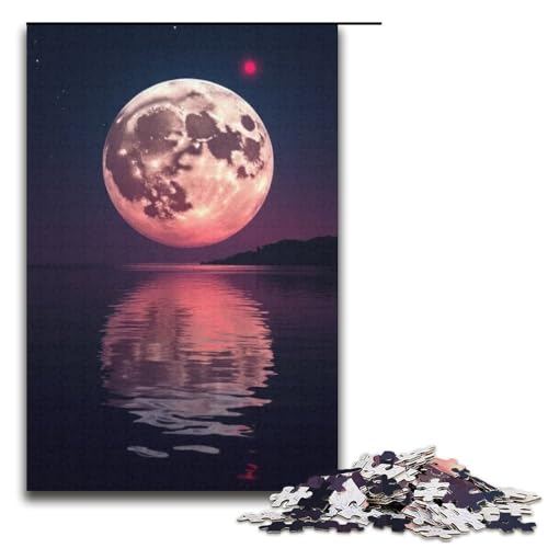 für Erwachsene Puzzle Mond 1000-teiliges Holzpuzzle für Erwachsene und Kinder ab 12 Jahren 1000 PCS (38 x 26 cm) von ouynngjing