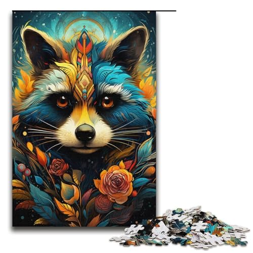 für Erwachsene Puzzle Psychedelischer Tierwaschbär 1000-teiliges Holzpuzzle für Erwachsene und Kinder ab 12 Jahren 300 Teile für Erwachsene Puzzle Psychedelischer Tierwaschbär 1000-teiliges Holzpuzzle für Erwachsene und Kinder ab 12 Jahren 300 Teile von ouynngjing