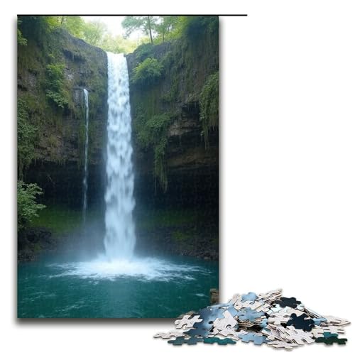 für Erwachsene Puzzle Wasservorhanghöhle 1000-teiliges Holzpuzzle für Erwachsene und Kinder ab 12 Jahren 1000 PCS (75 x 50 cm) von ouynngjing