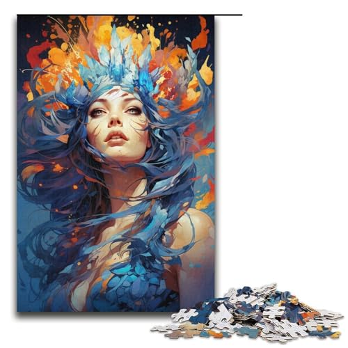 für Erwachsene PuzzleKunst Blumengöttin 1000teiliges Holzpuzzle für Erwachsene und Kinder ab 12 Jahren 1000 Teile (38 x 26 cm) von ouynngjing