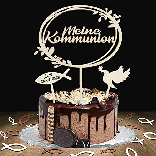 Ortendeko Kommunion Cake Topper Holz - 1 Stück Taube & 36 Stück Fische Zur Taufe - Tischdeko Konfirmation, Erstkommunion Deko für Junge Mädchen Ortendeko Kommunion Cake Topper Holz - 1 Stück Taube & 36 Stück Fische Zur Taufe - Tischdeko Konfirmation, Erstkommunion Deko für Junge Mädchen von owlfun