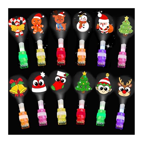 owlfun LED Fingerlampe Leuchtstab - 12 Stück Knicklichter Party Gadgets für Kinder - Weihnachtsgeschenke Kleinigkeiten von owlfun