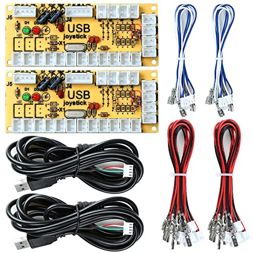 Owootecc Zero Delay USB Encoder Arcade Game DIY Parts Kit for PC, Raspberry Pi 4 / 3 / 2 / 1 Model B with RetroPie,Arcade MAME Jamma Game Project（2Pack） von owootecc