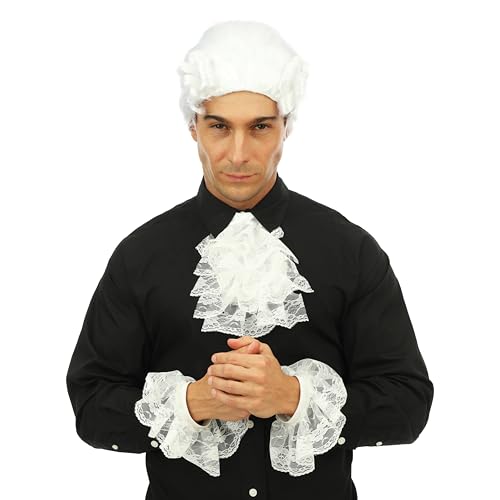 P' CLOWN - 23812 - Set Jabot mit Manschetten - Zubehör für Vampir, Gentleman, Marquis - perfekt für Karnevalskostüm, Halloween, Cosplay, Kostümparty - Weiß P' CLOWN - 23812 - Set Jabot mit Manschetten - Zubehör für Vampir, Gentleman, Marquis - perfekt für Karnevalskostüm, Halloween, Cosplay, Kostümparty - Weiß von p'tit clown