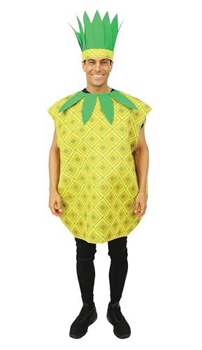 P' CLOWN - 23925 - Ananas-Kostüm für Erwachsene – Uni – Kostüm Obst und Gemüse – für Karneval, Halloween, Cosplay, Kostümpartys und Themenveranstaltungen – Polyester – Einheitsgröße – Gelb P' CLOWN - 23925 - Ananas-Kostüm für Erwachsene – Uni – Kostüm Obst und Gemüse – für Karneval, Halloween, Cosplay, Kostümpartys und Themenveranstaltungen – Polyester – Einheitsgröße – Gelb von p'tit clown