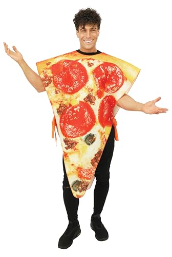 P' CLOWN - Lustiges Kostüm für Erwachsene – Ei, Pizza, Pommes, Hotdog, Burger – Tunika – Uni – perfekt für Karneval, Halloween, Cosplay, Geburtstage – Einheitsgröße (Pizza) von p'tit clown